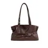 Bolsa de ombro retrô transfronteiriça para mulheres, novo estilo, super popular, grande capacidade, bolsa tote para o dia a dia, bolsa de ombro moderna e versátil