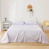 Sábana Bajera de Algodón Puro Color Sólido Simple Estilo Japonés Sábana Bajera Ajustable Pieza Única Colcha de Algodón Puro Individual/Doble 1.5/ 1.8m Ropa de Cama 2025