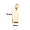 Acero inoxidable pulido etiqueta pequeña corazón redondo ovalado rectangular forma de diamante DIY collar pulsera colgante de cola