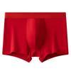 Ropa Interior Benmingnian para Hombre Boda Rojo Grande Algodón Modal Ropa Interior de Cuatro Esquinas Moda Transpirable Ropa Interior Bóxer Cabeza
