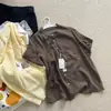 ¡Serie Natural! Camisa casual de manga corta transpirable, ligera y de corte holgado para mujer, de Lyocell+Lino+Algodón
