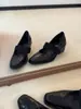 Sapatos Franceses Simples de Pele de Cordeiro Super Macia Femininos Salto Bloco Confortáveis Sapatilhas de Ballet Extremamente Bonitos Sola Macia Mary Janes Sapatos Femininos Salto Alto