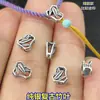 Prata Esterlina S925 Folha de Bambu Pingente Pequeno Retro Antigo DIY Corda Trançada à Mão Colar Cordão Acessórios Seiko Fivela de Conexão