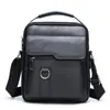 Bolsa de ombro masculina de negócios transfronteiriça, grande capacidade, resistente ao desgaste, bolsa transversal de PU, multifuncional, repelente de água, pequena bolsa para comércio exterior