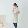 Comercio exterior ins delantal de arte de algodón y lino japonés y coreano transfronterizo para hornear cocina jardinería cerámica trabajo delantal publicitario