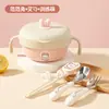 Tazón infantil de acero inoxidable 316, tazón para comida de bebé, tazón para alimentar a lactantes, juego de vajilla portátil para niñas, apto para uso en exteriores