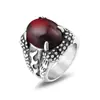 Anillo para hombre con garra de dragón, gema roja negra, personalidad, único, dominante, acero de titanio coreano, accesorios para hombre de moda al por mayor SA719