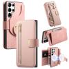 Para Samsung S25Ultra Funda Magnética Desmontable Dos en Uno para Teléfono Soporte para Tarjetas de Gran Almacenamiento Cubierta Protectora de Cuero