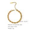 Pulsera Popular de Combinación de Acero Inoxidable de Venta Caliente Transfronteriza Amuleto de Moda Europea y Americana Pulsera Gruesa y Delgada para Mujer Chapada al Vacío en Oro de 18K