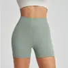 Double 6 Nylon Roupa Externa Shorts Esportivos Femininos Levanta Bumbum Corrida Comprimento Três Quartos Cintura Alta Calças Fitness Roupa de Yoga Respirável Amigo da Pele