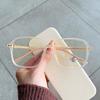 Nuevas gafas TR90 antiazules, estilo coreano, personalizadas, con remaches, lisas, para mujer, con montura cuadrada para miopía.