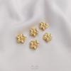 Pacote 14K Real Gold Color Peach Blossom Beads Transfer Beads Handmade DIY Pulseira Brincos Colar Jóias Beads Acessórios