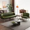 Alquiler apartamento sofá de cuero moderno minimalista sofá largo asiento doble o triple estilo italiano minimalista sofá para apartamento pequeño