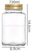 Venta directa en stock botella cuadrada transparente sellada para miel, mermelada, salsa de chile, tarro doméstico engrosado para almacenamiento de alimentos con tapa de aluminio