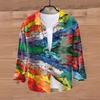 2024 Nueva Camisa Casual de Moda Más Vendida Hawaiana de Manga Larga con Hebilla para Hombre Moda Fuente Transfronteriza Fábrica