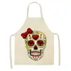 Delantal estampado de calavera de personalidad creativa de Halloween decoración de fiesta de calavera del Día de Muertos de México un lote