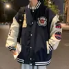 Traje de Baseball Americano Masculino Outono e Inverno Estilo Japonês Marca da Moda Jaqueta Bomber Solta Casaco de Casal Top Casual Masculino
