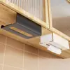 Caja de pañuelos para gabinete de cocina colgante sin taladro, montada en la pared boca abajo, soporte de papel para almacenamiento de arte en hierro para baño