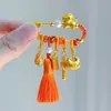 Regalo del Templo Cultural y Creativo del Año Nuevo del Caballo: Pin de Lista Dorada, Pluma Wenchang, Colgante Adorno Calmante para Bebé