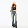 Calça jeans feminina American Jeans 2025, nova primavera, cintura alta, elástica, justa, solta, estreita, pequena, reta