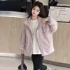 Jaqueta de Algodão com Capuz para Meninas 2026 Novo Estilo Coreano Solta Casual Tamanhos Médio e Grande Jaqueta Casaco Estilo Workwear Infantil Moda Inverno
