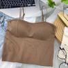 Venda quente modal cor sólida beleza camisola traseira destacável peito almofada interior e exterior vestir envolto peito cueca tubo feminino top novo