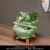 Tanque de Peces de Cerámica Adornos de Agua Corriente Fuente Pequeño Tanque para Peces Dorados Hogareño Recipiente Grande para Peces Sala de Estar Humidificación Decoración Paisajismo
