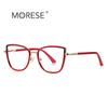 Nuevos lentes transfronterizos anti-luz azul 3131 montura de metal TR con textura de anillo, estilo europeo y americano para fotos callejeras, espejo plano decorativo sencillo