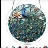 Venda Quente Transfronteiriça Vidro Colorido Acrílico Quebra-cabeça Redondo Apanhador de Sol Ornamento Pendurado Decorações de Quebra-cabeça Atacado
