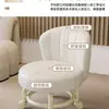Taburete Giratorio con Ruedas, Taburete Bajo con Respaldo, Taburete para Cambiar Zapatos en Casa, Silla Infantil, Taburete Redondo para Sala de Estar, Banco Blando Acolchado