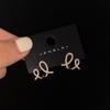 Pendientes Cruzados de Rollo de Crema de Estilo Popular, Exquisitos y Elegantes, Pendientes Versátiles de Diseño Nicho de Zirconia en Espiral Simple