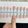 Adesivos de Unha Full-Size 30 Peças Sem Lixa, Sem Dobra, Sem Marca para Comércio Exterior Transfronteiriço, Pontas de Unha Estilo Francês Removíveis
