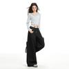 Plan de Mezclilla/Oro Negro Color Original Jeans de Pierna Ancha Americanos para Mujer Otoño e Invierno Retro Sueltos Casual Pantalones de Piso