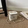 Bolsa baú casual tendência de corrente para mulheres, bolsa transversal estilosa e moderna de cor sólida estilo coreano para o outono