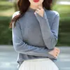 Suéter de Tricô Curto Feminino Gola Alta Meia-Boca com Strass Lã Fina Novo Outono/Inverno Transfronteiriço Slim Fit
