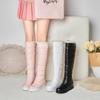 Estilo Nuevo Otoño e Invierno Cremallera Lateral Botas de Algodón Largas Impermeables para Mujer Botas de Invierno Cálidas Hasta la Rodilla Botas de Nieve Engrosadas Botas de Mujer Talla Grande