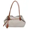 Moderna 2026 Nuevo Bloque de Color Chic Retro Gran Capacidad para Viajes Diarios Hombro Único Lona Axila Portátil Bolso Grande Mujer