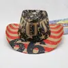 Chapéu de Cowboy Ocidental Mais Vendido na Amazon Transfronteiriço com Estampa Estilo Vintage para Homens, Estilo Chapéu para Exterior, Chapéu de Palha, Chapéu de Palha de Cavaleiro