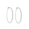 Pendientes Europeos y Americanos Transfronterizos de Acero con Cable Elástico y Pedrería de 2 mm, Exagerados, de Tamaño Grande, Fila Única, Modernos, Personalizados, Pendientes Completamente de Diamantes