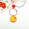 Nuevo llavero de anillo de alambre acrílico de doble cara con forma de flor, hecho a mano, con colgante DIY seguro de un año con campana