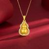 Colgante de calabaza con incrustaciones de diamantes en oro de arenas antiguas para mujer, de larga duración, ligero, de lujo, de alta gama, nuevo collar Folu de estilo chino.