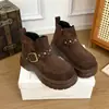 Botines de Suela Gruesa para Mujer Bajita que Aumentan la Altura 2026 Nuevo Diseño con Remaches Hebilla de Cinturón Slip-On Botas de Moda