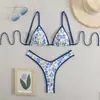 Nuevo Bikini Europeo y Americano Aliexpress Bikini de Tirantes Estampado Traje de Baño para Aguas Termales Amazon Transfronterizo