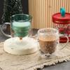 Taza de Navidad para café con leche Estrella de los Deseos de doble capa aislada de vidrio alto boro TikTok Net rojo misma Taza de Navidad
