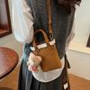 Bolsa feminina de ombro único com estampa de leopardo, bolsa transversal para celular, nova bolsa de mão com design de nicho fosco retrô de outono e inverno