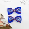 Pasador Personalizado Pequeño de Cuadros Frescos con Lazo Transfronterizo para Niña Dulce Estéreo Accesorios para el Cabello Estilo Preppy Diadema DIY