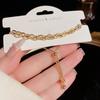 Serie Dorada Personalidad Única Tendencia Pulsera de Zirconia Lujo Ligero Versátil Diseño Simple Sentido de Alta Gama Joyería para Manos Venta al por Mayor