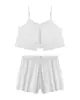 Conjunto de pijama camisola sexy de satén y encaje francés transfronterizo para mujer, conjunto de dos piezas de verano con camisola sexy y shorts divididos