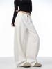 Pantalones casuales holgados de estilo americano, estilo retro, blancos, tipo cimitarra, para hombre y mujer, de pierna ancha, rectos y modernos.
