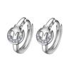 Pendientes con hebilla de oreja de estrella y luna con personalidad creativa, elegante diseño de nicho con diamante y estrella y luna, pendientes con hebilla de oreja de estrella de cinco puntas